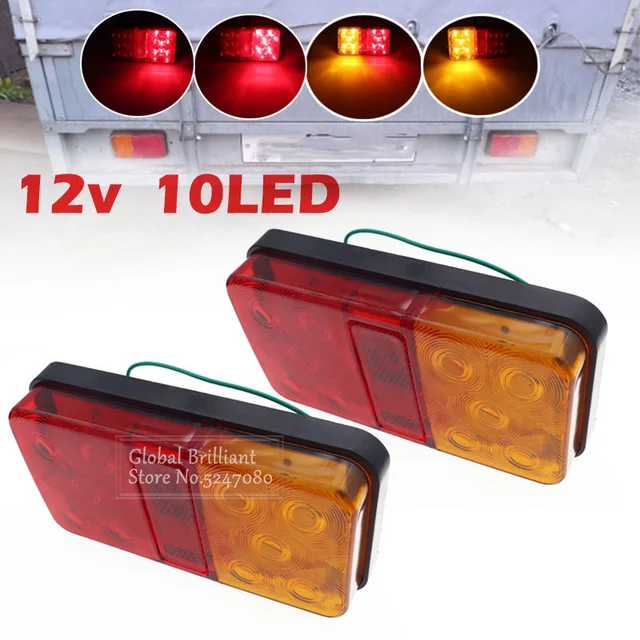 2 sztuk 12V/24V światło tylne LED Taillight Turn wskaźnik sygnału Stop lampa tylne światło hamowania dla przyczepa do samochodu ciężarowego Caravan Bus Tractor