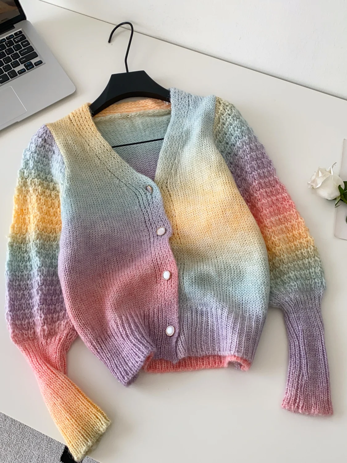 Rosa karierte Strickjacke für – Crop Cardigan Vintage Bewertung und Preis