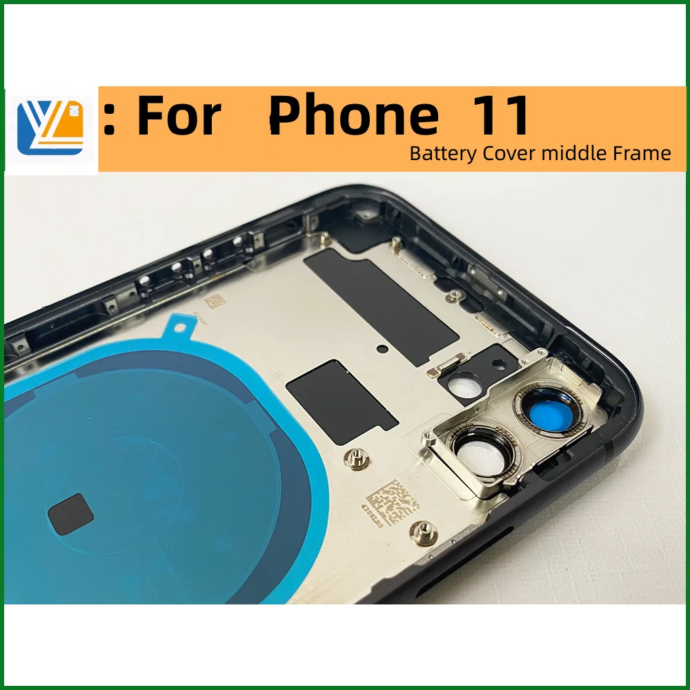 For iPhone 11 Battery Back Housing Back Cover + Mid Chassis Frame+SIM Tray+Side Key 11 Case Replaced 11 shell Back Housing