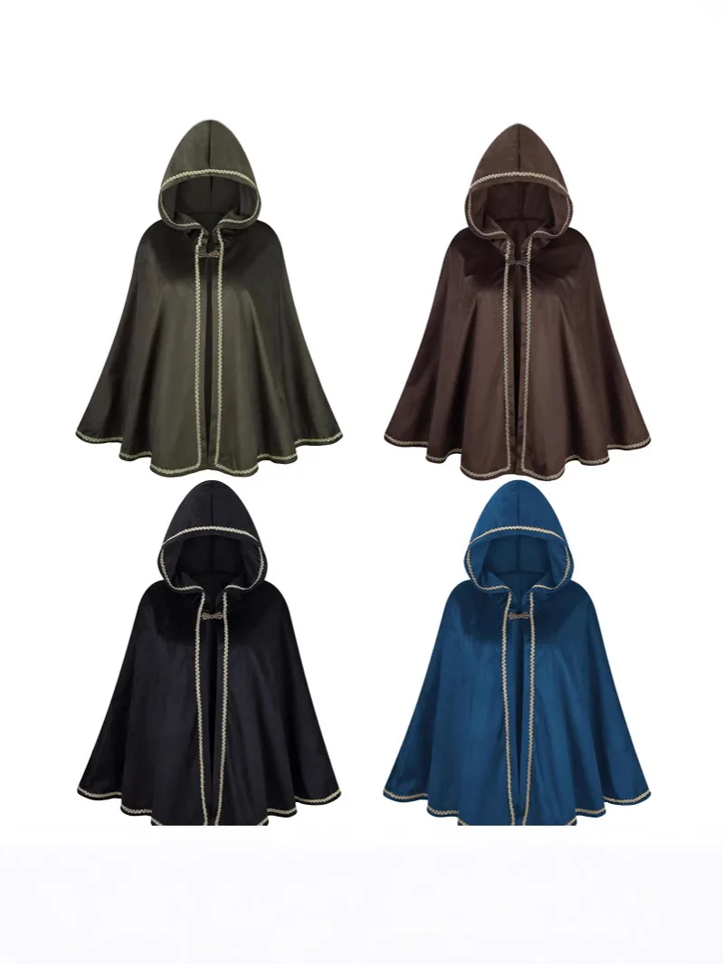 medieval-renaissance-gothic-short-cape-suede-velvet-lace-border-halloween-victorian-cape-stage-performance-costume-for-adult