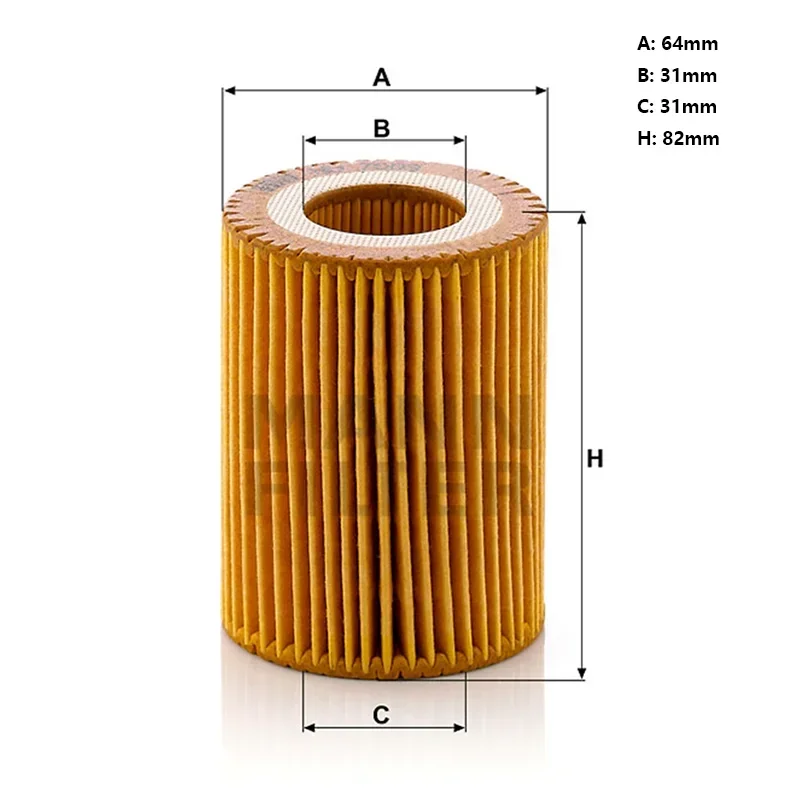 MANNFILTER HU7003x Oil Filter Fits BMW Series 1 (F20) 3 Series (F30 F35) 11427635557 1012015-26L