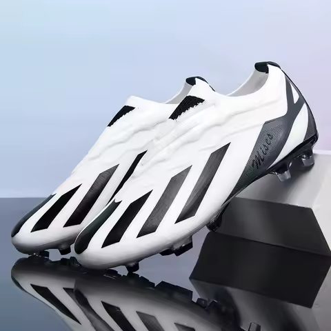 New Men Football Boots Cleats Outdoor Sport Training Breathable Soccer Shoes Long Spikes FG Boys Non Slip Match Comfortable