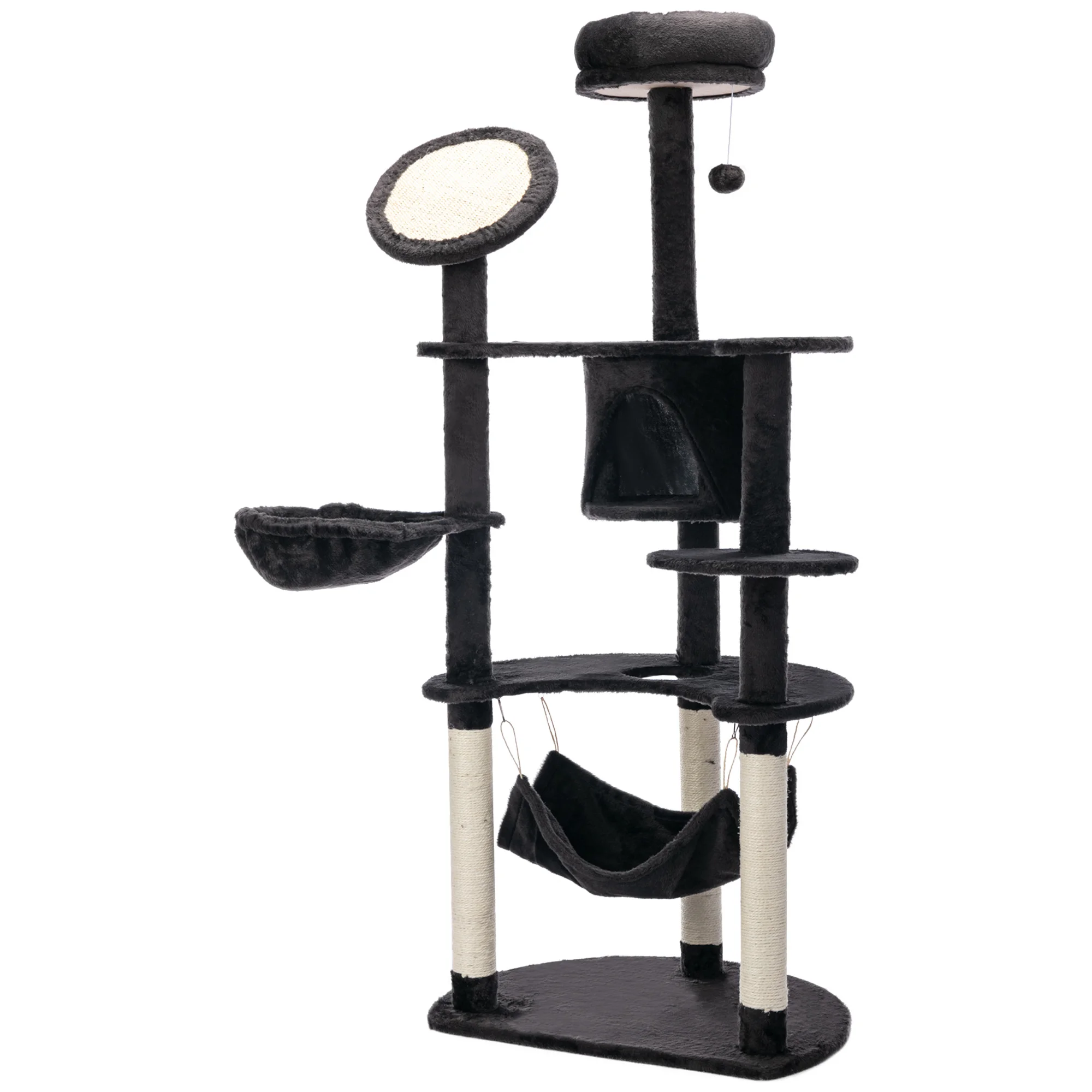 PawHut cat scraper 153 cm with cave platforms Sisal and ball posts