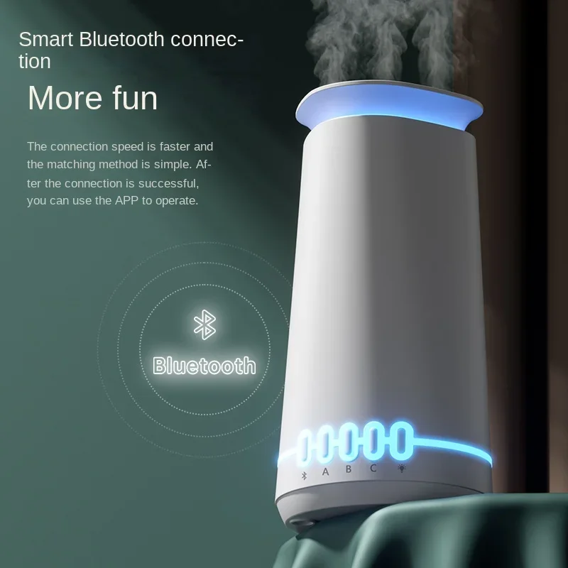 เครื่องพ่นสร้างความชื้นในอากาศขนาดเล็กเครื่องพ่นอโรมาเครื่องพ่นน้ำหอมอัตโนมัติใช้ในครัวเรือนก้านปักน้ำมันหอมระเหย Essential บลูทูธควบคุม