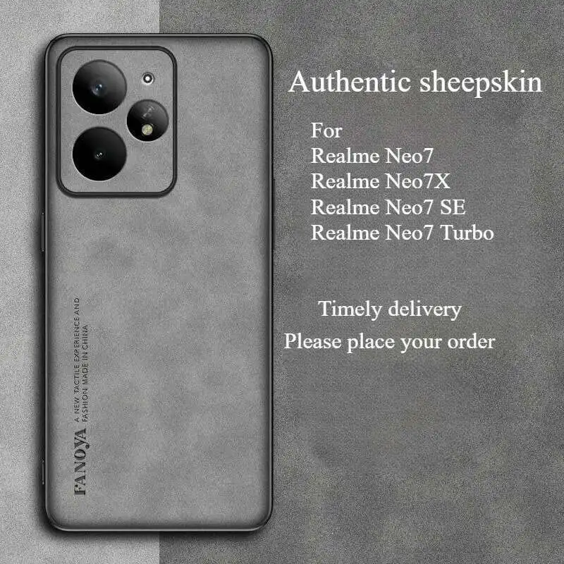 ل Realme Neo 7Turbo 7se 7x Neo7 Turbo حافظة عصرية وفاخرة من جلد الغنم مقاومة للسقوط Funda