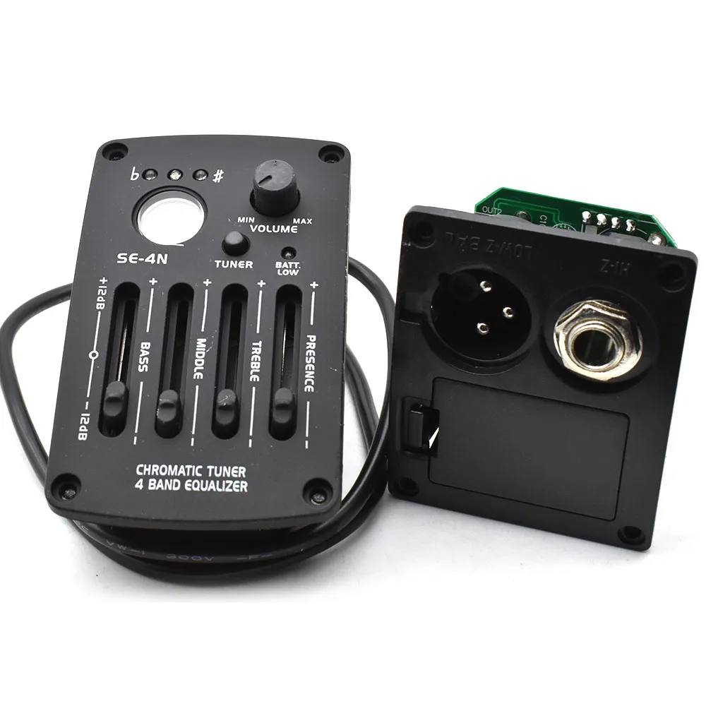 

Звукосниматель для народной акустической гитары SE-4N, четырехдиапазонный ЖК-эквалайзер для гитары, эквалайзер для гитары, электрический звукосниматель