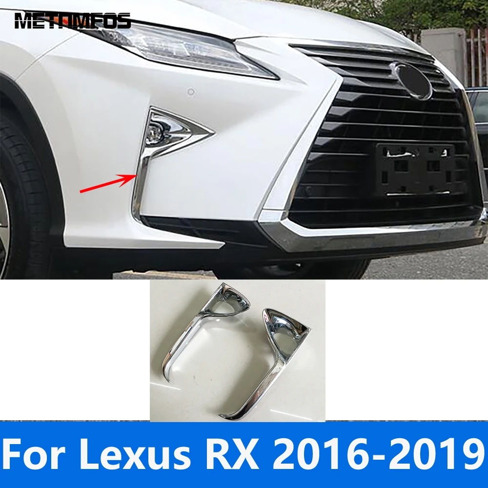 

Накладка на переднюю фару противотуманной фары для Lexus RX 200T 350 450H 450HL 2016-2018 2019, хромированная защита противотуманной фары, аксессуары