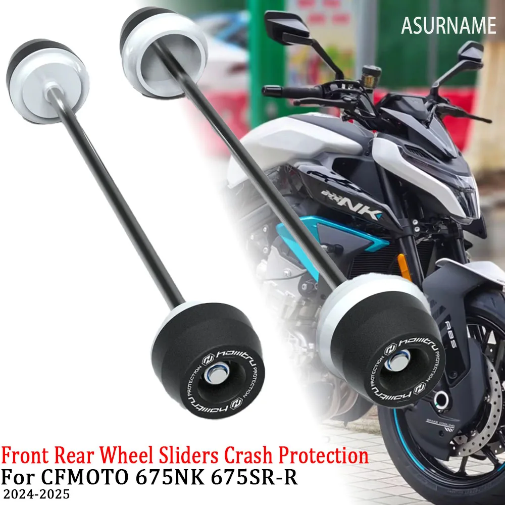 For CFMOTO 675NK 675 NK 2025- 675SR-R 675SRR 675SR R 2024-2025 Motorcycle Front Rear Axle Fork Crash Sliders Wheel Protection