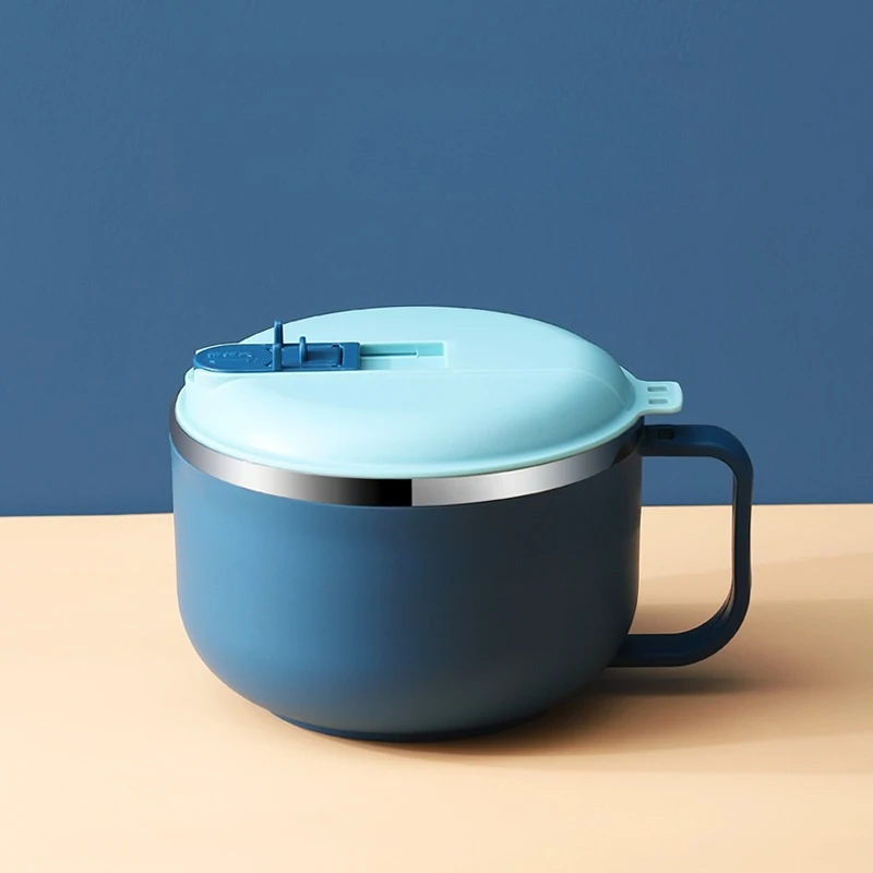 

Stainless steel instant noodle bowl with cover bowl Household