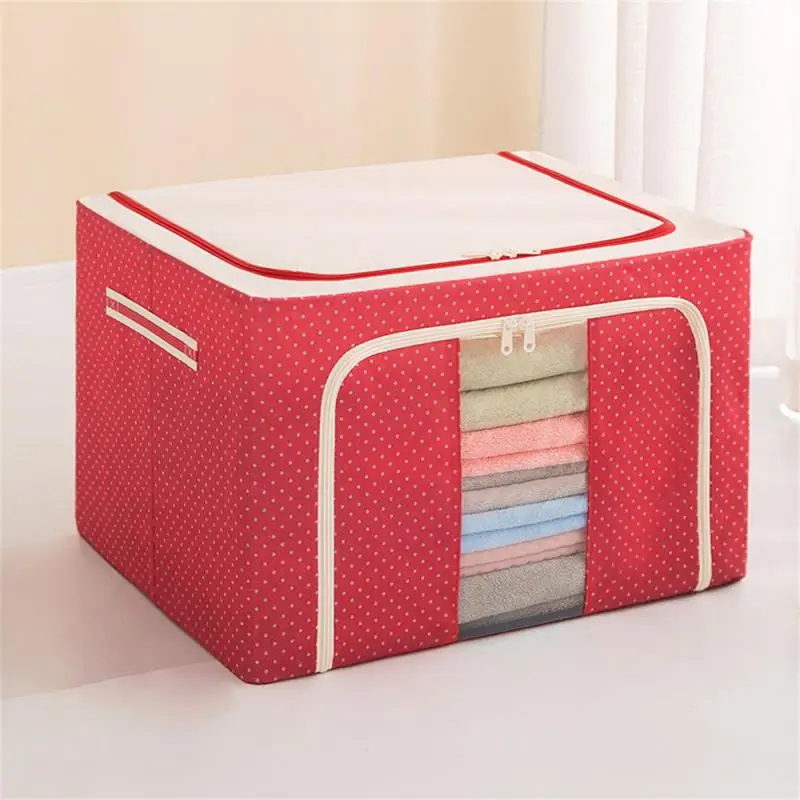 Clothes Storage Box Durable Foldable 40×30×20cm Oxford Cloth Home Storage Container Classic Waterproof Steel Frame Storage Boxes