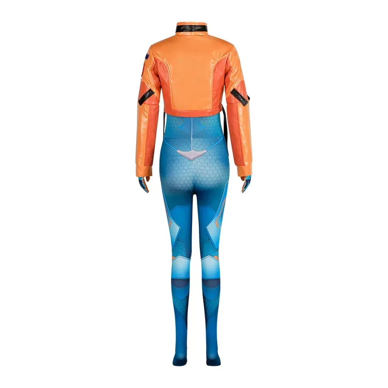 لعبة Overwatch 2 أزياء تنكرية بدلة شعر مستعار مجموعة كاملة دعم ملابس البطل ملابس كرنفال الهالوين جونو تيو مينه للنساء والفتيات سم؛ 5 #5