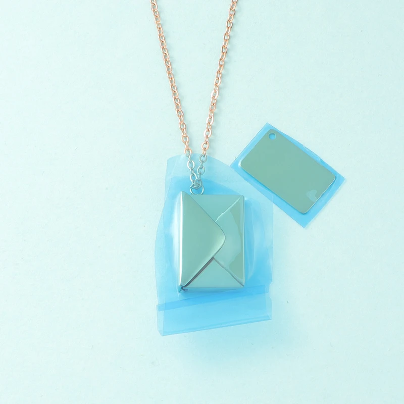 Fnixtar Detachable Envelope Pendant Necklaces Mirror Polish Stainless Steel Creative Love Letter DIY Necklace 10 PCS/lot