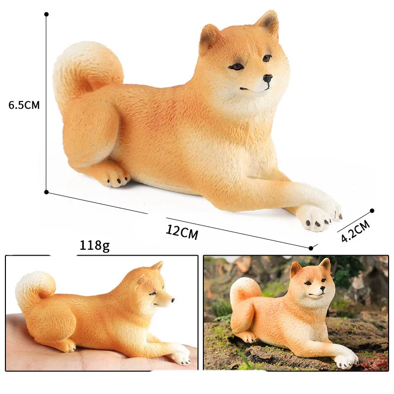 Niedliche Haustier hunde figuren Simulation festes schlafendes Shiba inu walisisches Corgi-Figuren spielzeug für Kinder