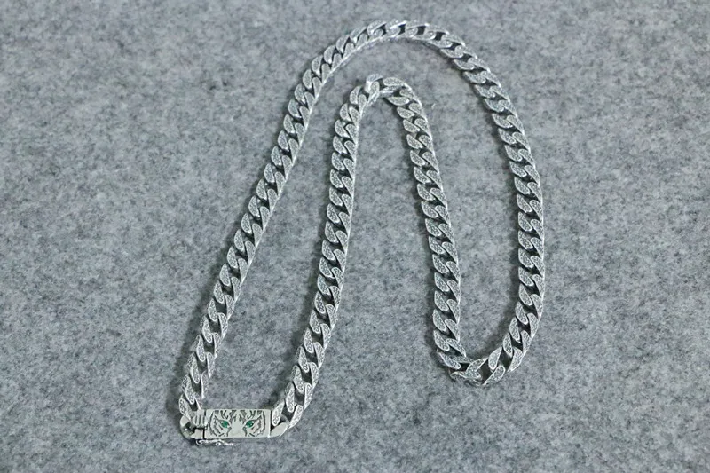 Tiger Vintage Necklace Men's Sterling Silver Personalized Trendy Fashion ins Hip Hop Bold Bold Sweater Chain Single Chain