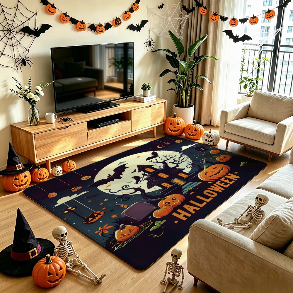 Halloween Haunted House Bat Doormat Non-slip Washable Entrance Rug Indoor Outdoor Home Decor Floor Mat