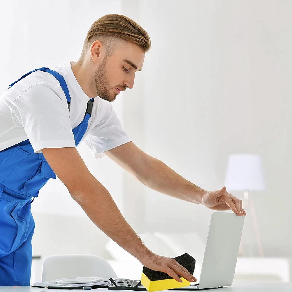 وسادات قضيب تلميع الإطارات ، وسادة خلع الملابس ، إسفنجة تلميع لزجاج السيارة ، فولاذ مطلي ، 18 عبوة