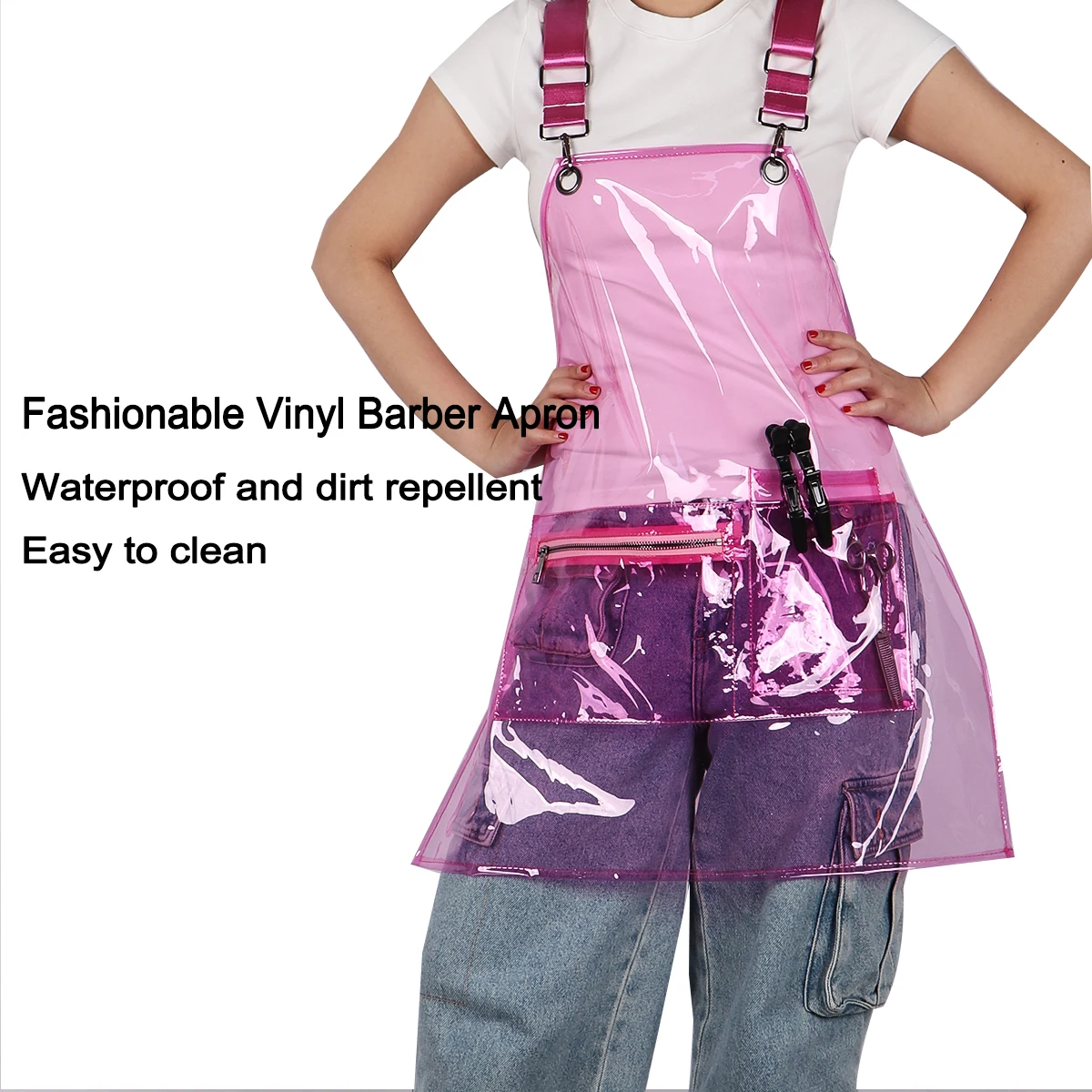 Transparent TPU Apron Waterproof Oil Proof Household Kitchen Cleaning Apron Salon and Shops Fashionable Adjustable Work Suit