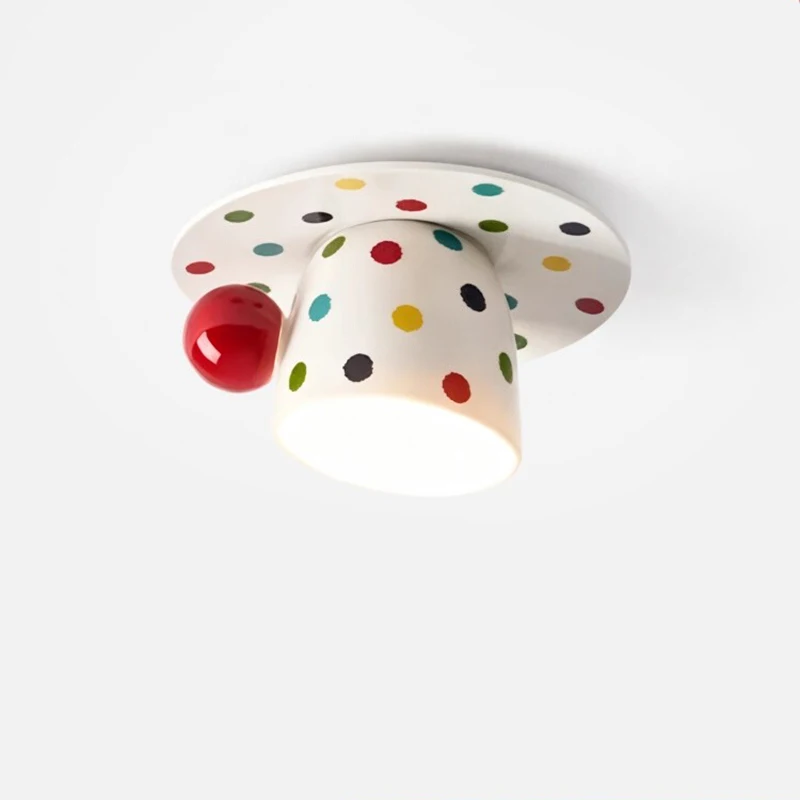 Colored Polka Dot Ceramic Coffee Cup Ceiling Lamps Dessert Shop Coffee Shop Decor Lamp Corridor Aisle Entrance Door Ceiling Lamp