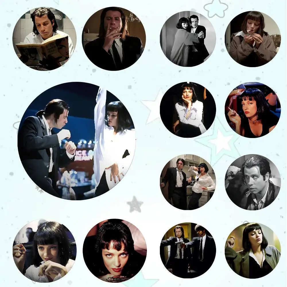 

P-Pulp F-Fiction Classic Badges Fans' Cartoon Lapel Pins Brooch Emblem Trinkets Gifts Folks Backpack Decor Jewelry Pieces