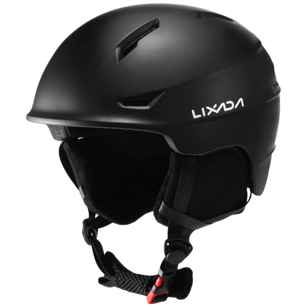 Lixada Snowboard Helmet with Detachable Earmuff Men Women Safety Skiing Helmet with Goggle Fixed Strap Skiing Helmet