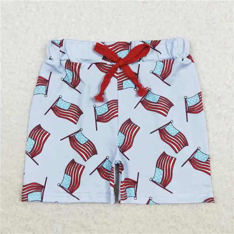 Baby Boys 4th of July Shorts Summer Flag Print Comfortable Cotton Bottoms for Infants