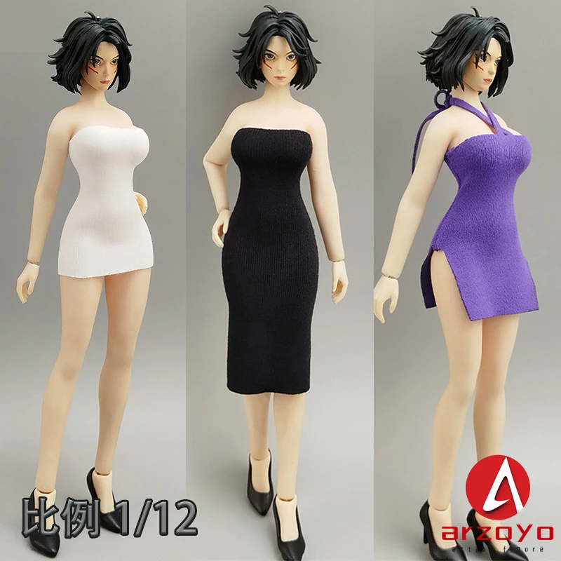 Vêtements de soldat pour femme, échelle 1/12, modèle de jupe courte à bretelles, Longuette, adaptée à la poupée figurine d'action de fille de 6 pouces