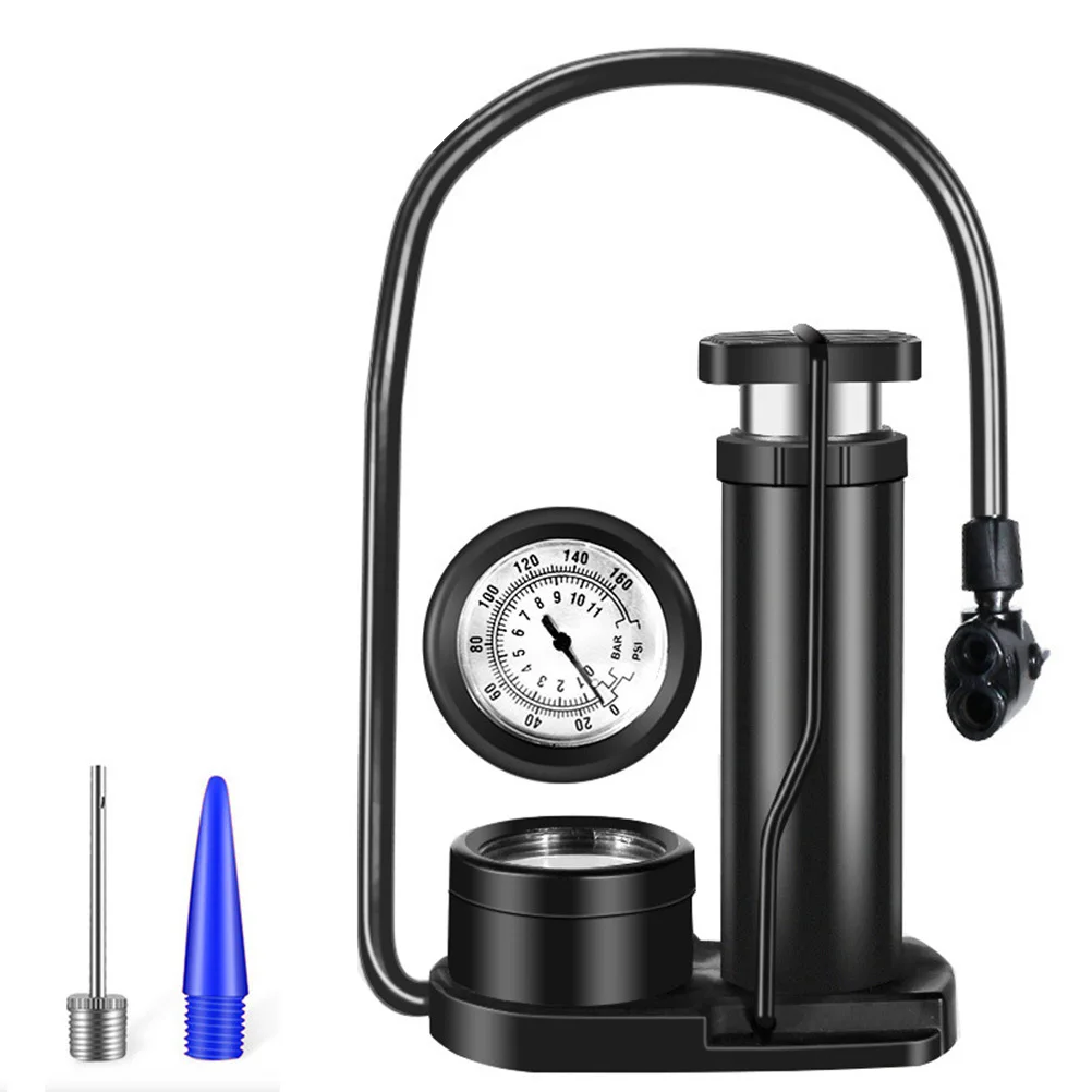 

Portable Bike Floor Pump Aluminum Alloy Mini Air Pump For Bicycle Motorcycle Ev Tires 2-In-1 Dual Head High Pressure Foot