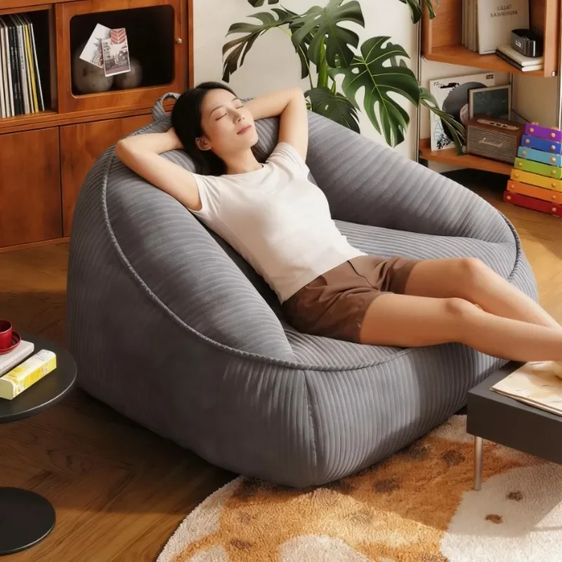 Portable Bean Bag Chair Single Seater for Balcony Living Room Comfortable Reclining Floor Sofa Modern Home Furniture Decor