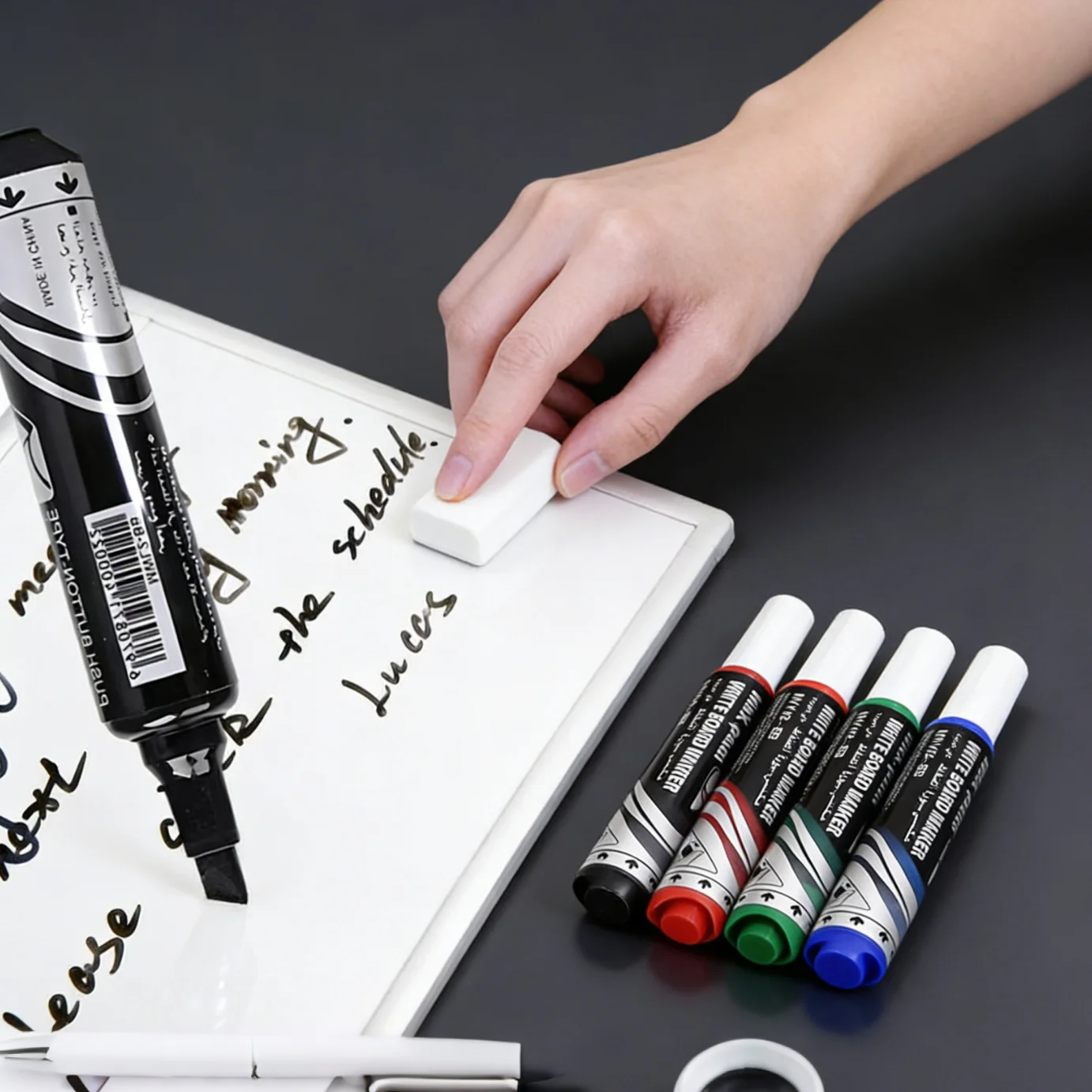 4Pcs Liquid Ink Whiteboard Markers Push Button Type Dry Erase Pen Set for Office School Graffiti Drawing Writing Supplies
