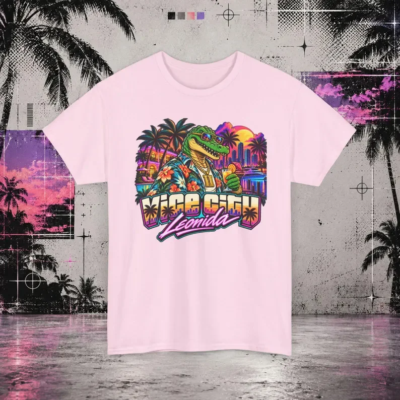 2026 GTA VI Grand Theft Auto 6 T-shirt Vice City Game Graphic Print Pure Cotton T-shirt Unisex Gamer Pullover Tops Ins Y2k