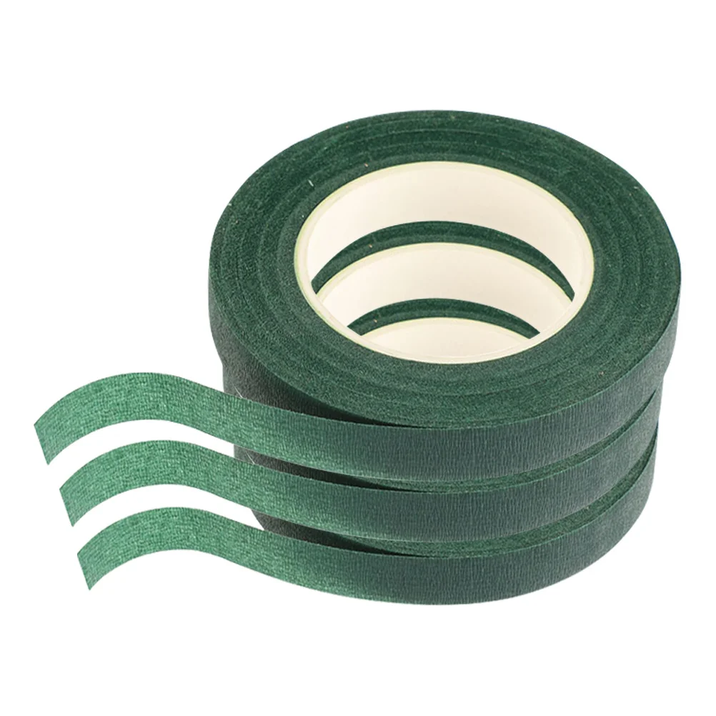 

3Pcs Green Floral Tape for Fresh Flowers Easy to Use Creative Bouquets Wreaths Decorative Supplies Weddings Birthdays