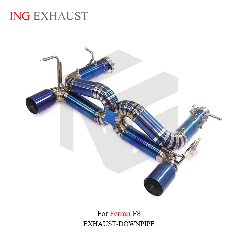 

For Ferrari f8 3.9T no Valve no Muffler ING Exhaust System Titanium Alloy Material High Flow catback