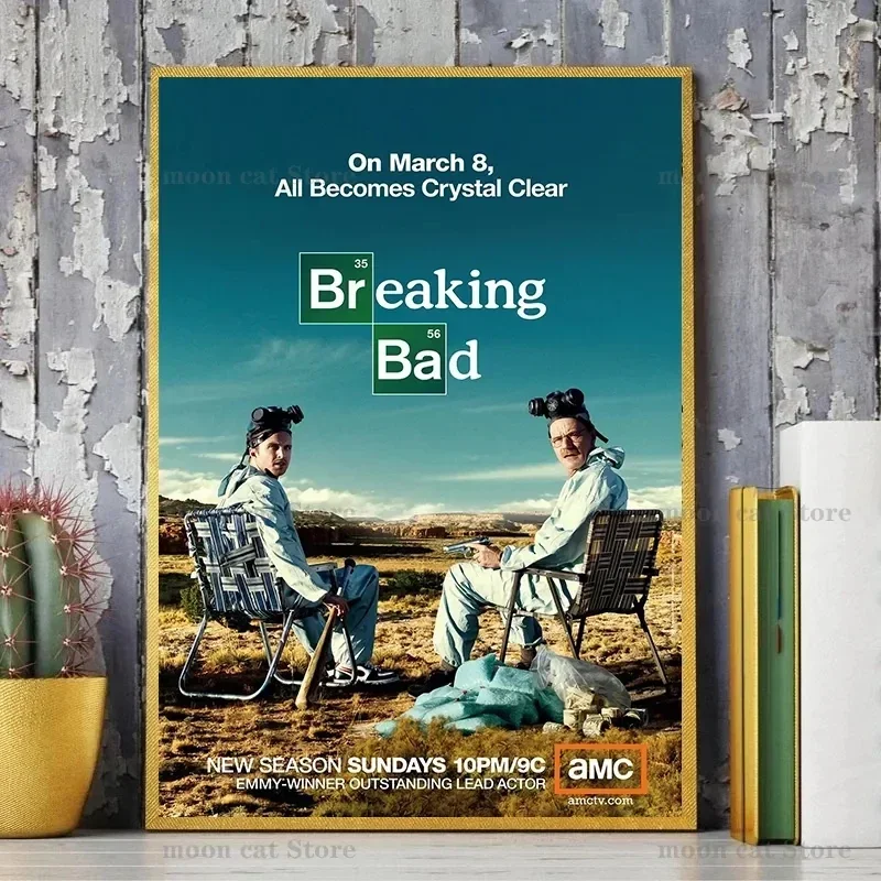 قماش اللوحة كسر سيئة الكلاسيكية الجريمة التلفزيون اللعب المشارك هايزنبرغ يطبع صور فنية للجدران ديكور غرفة المنزل الحديث #2