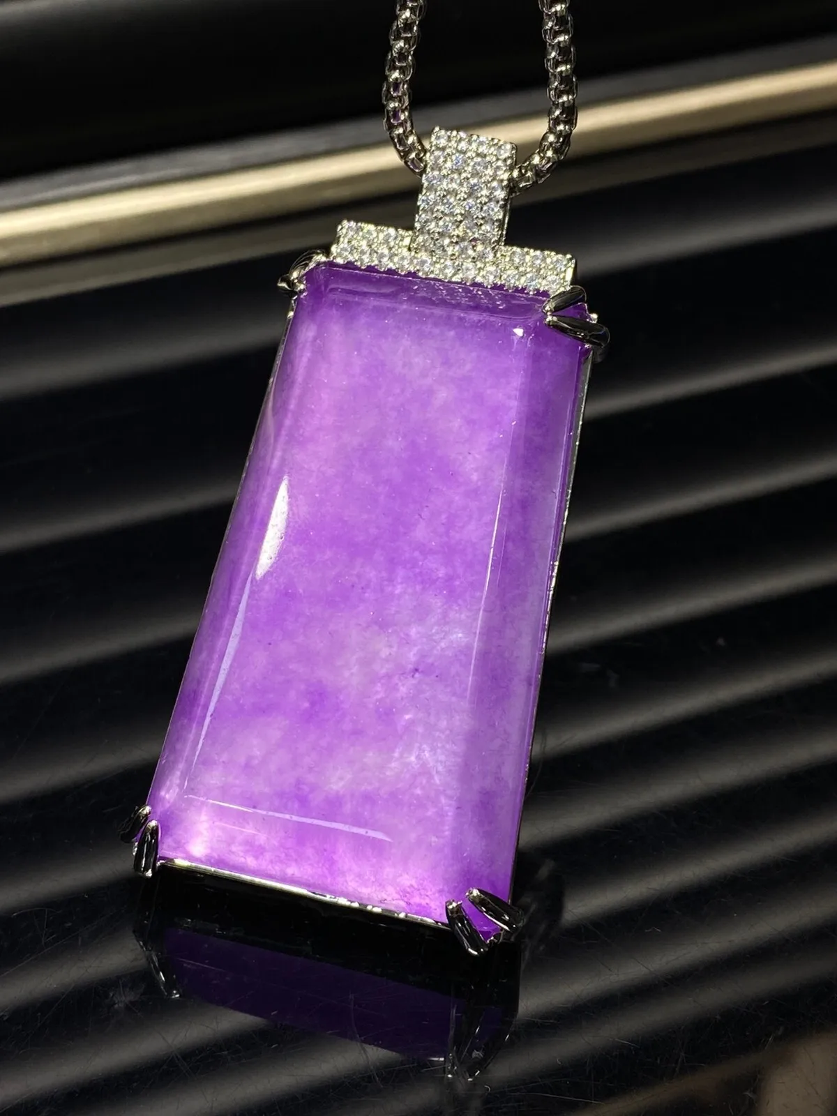 Certified Nature High Ice purple lavender Jade Jadeite carving Pendant&Necklace