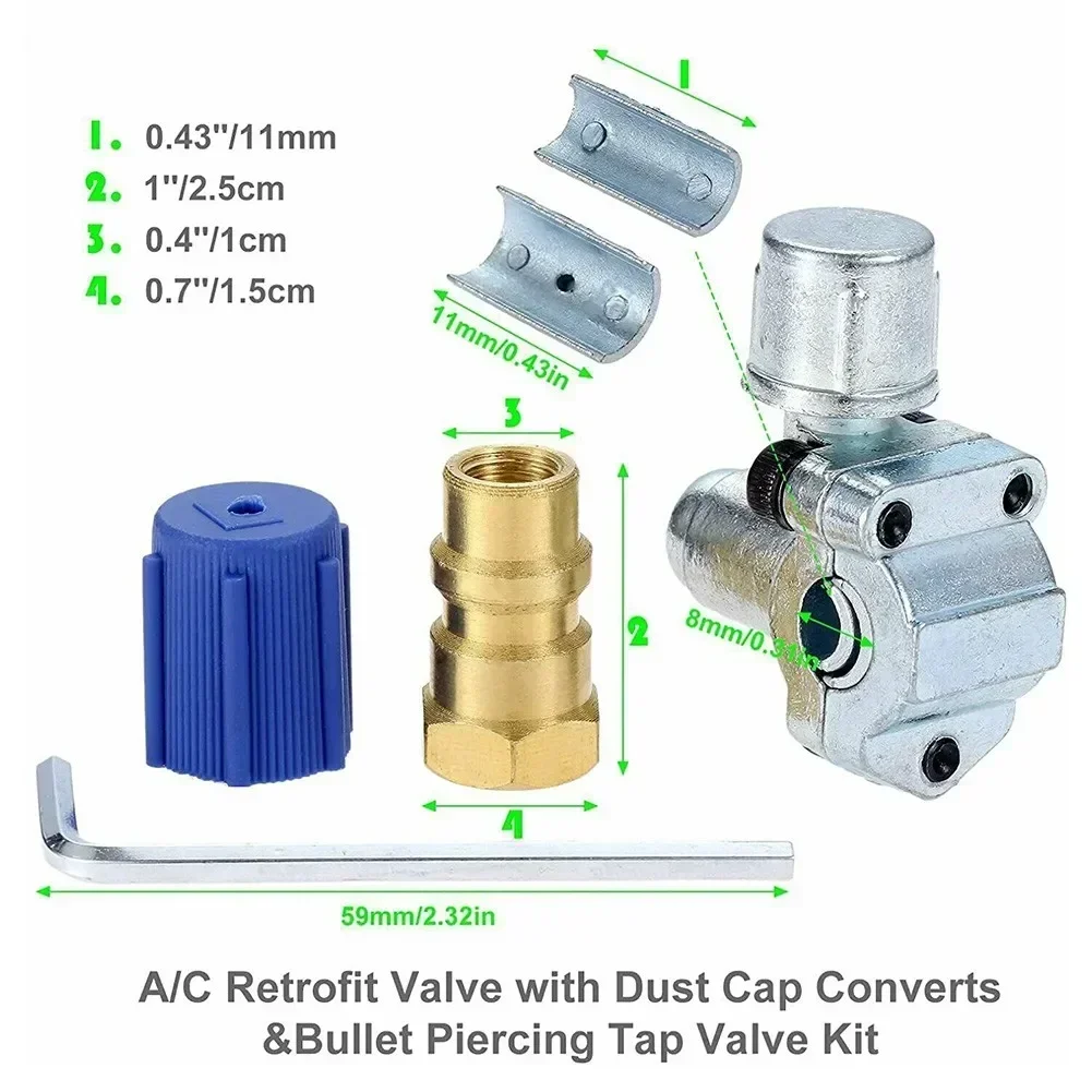 A/C Retrofit Valve – BPV31 Piercing Tap Kit For Refrigerant R12 R22 R134A AP4502525 BPV31D GPV14