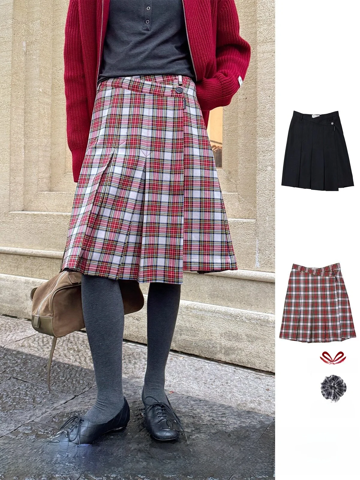 

Brand MDNOTE Autumn Winter Lo Design f Skirt Casual Sle mid Waist Irregular Skirt Polyester Wool Blend