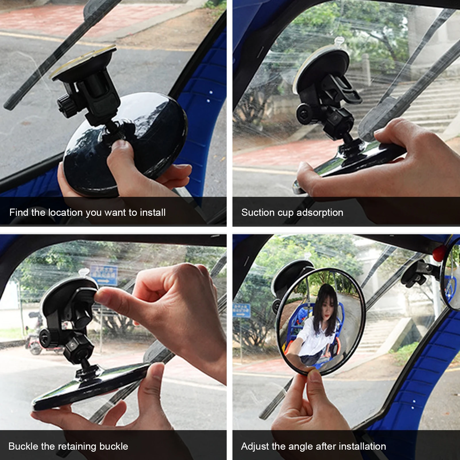 Universal Interior Rear View Mirror 360 Degree Adjustable Baby Rearview Mirror With Suction Cup Wide-angle Auto Accessories