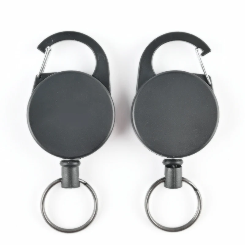 High Strength Steel Wire Pull Keyring Tag Card Holder Retractable Reel Zinc Alloy ABS Plastic ID Badge Holders Stationery