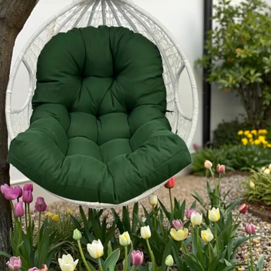

Outdoor Egg Chair Cushion with Ties Non Slip for Backyard Garden U Shaped Waterproof Replacement Cushions for Swing Egg Chair H