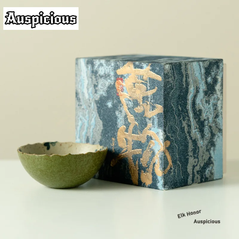 

100ml Green Orange Pure Hand-Painted All Beings Have Spirit Flower Sequence Cup Gift Box Personal Home Master Ceramic Simple Set