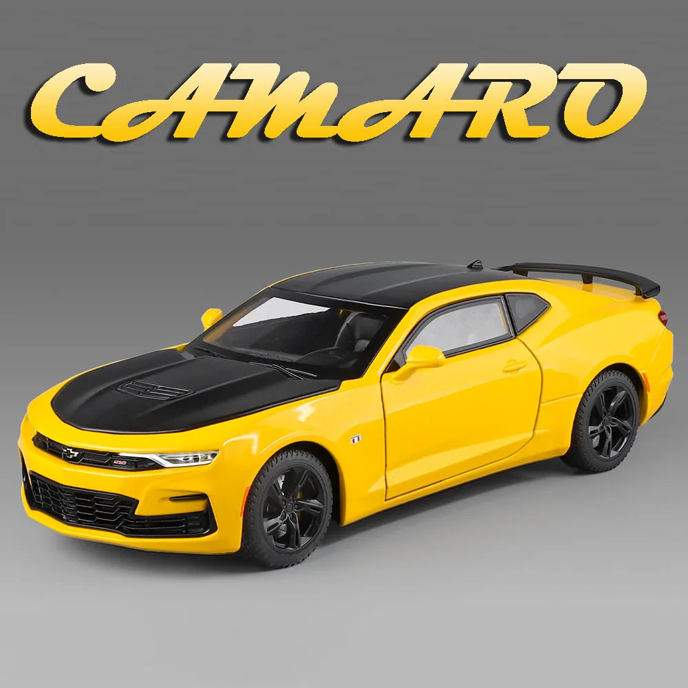 

1:24 Scale Camaro Hellcat Model Toy Supercars Alloy Diecast Doors Opened Sound Light Shock Absorption Pull Back Sports Car Toys