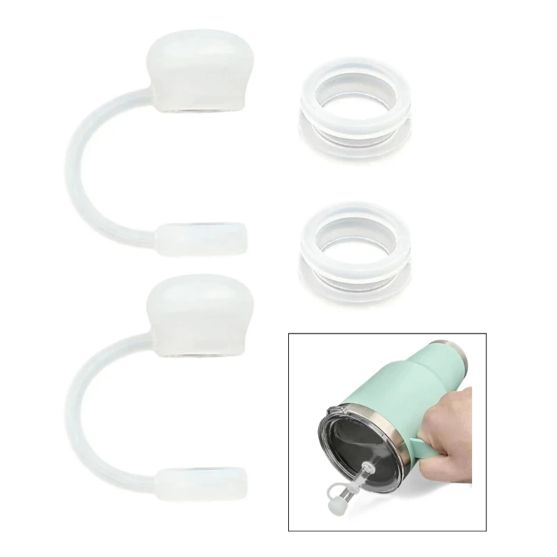 

Versatile Straw Caps Silicone Straw Plugs Set Silicone Drinking Dust Caps Drop Shipping