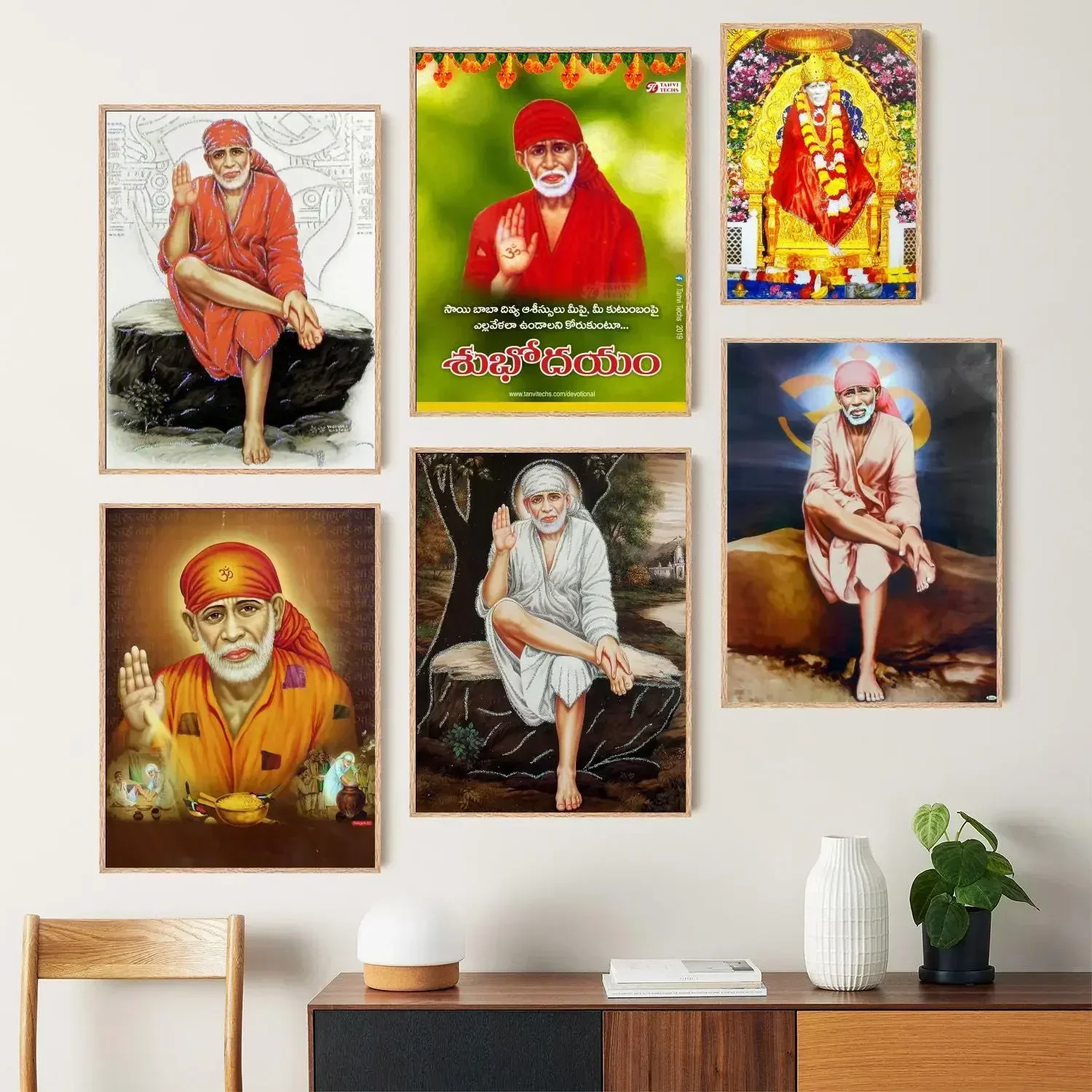 sai baba Canvas Art Poster and Wall Art, Picture Print, Modern Family Bedroom Decor