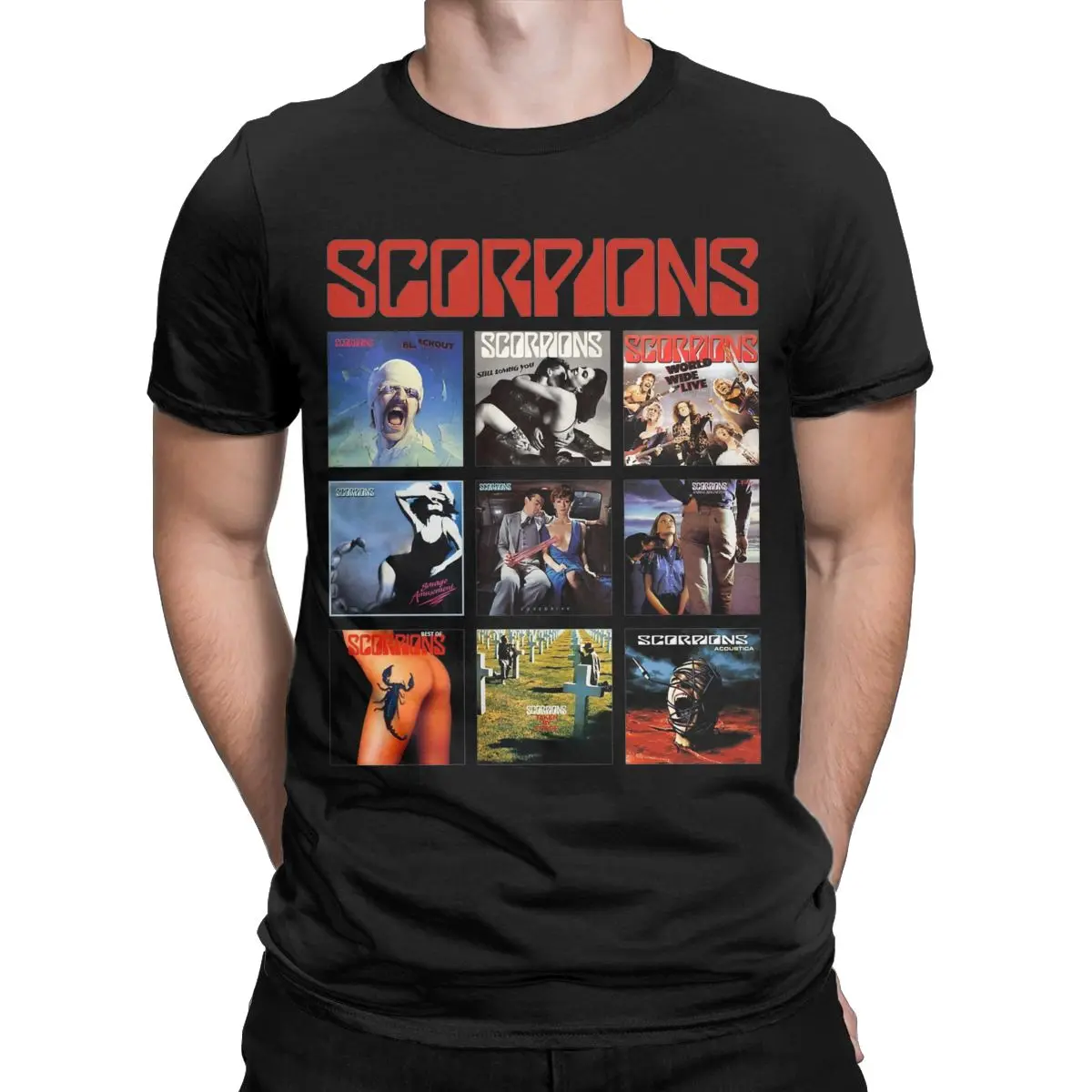 Summer Scorpions Album Collection Men Women T Shirt Heavy Metal Band Vintage Tees T-Shirt Pure Cotton Graphic Printed Clothing