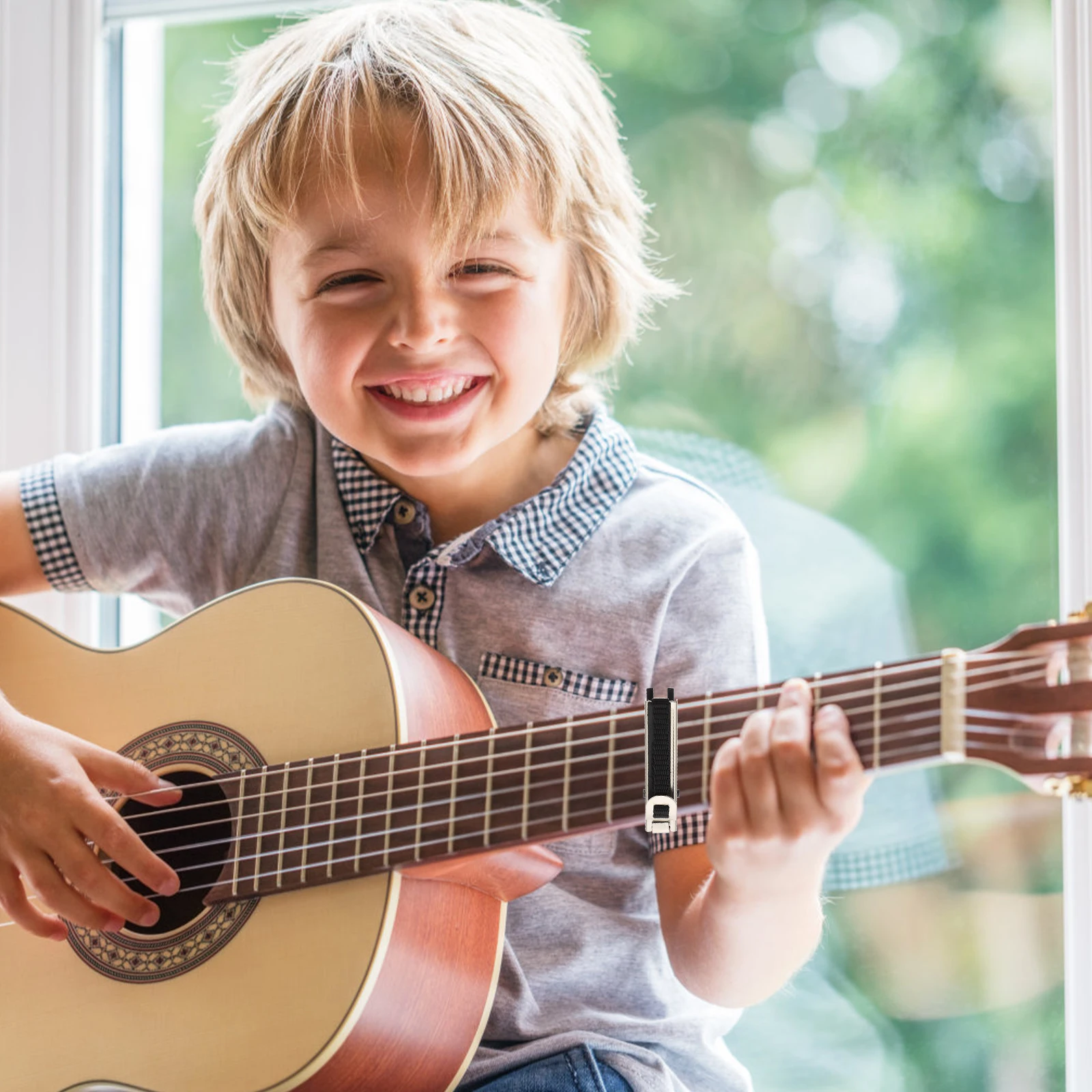 

1pc Plastic Guitar Capo Black Clip-On Tuner For Electric Acoustic Guitar Ukulele Banjo Mandolin Quick Release Tune Changing Tool