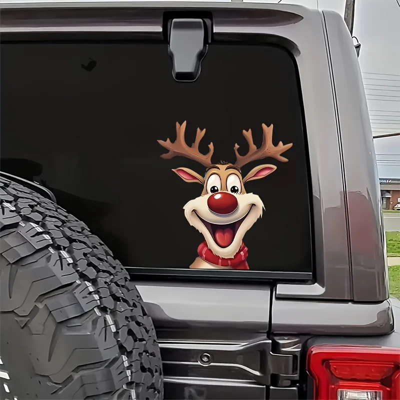 

1pcJolly Elk Holiday Sticker - Multipurpose Vinyl Decal for Vehicles/Walls Jolly Elk
