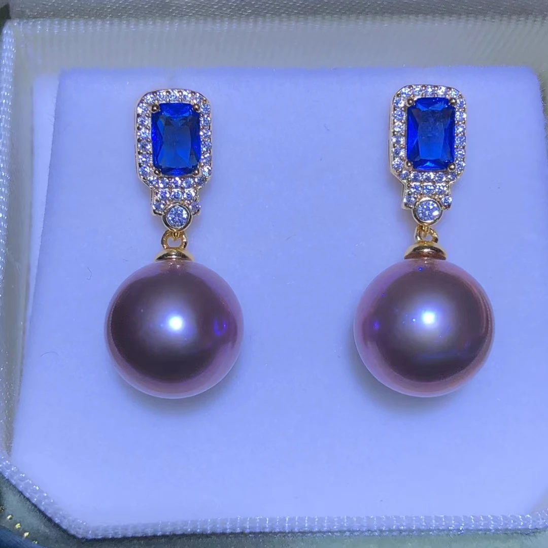 

Wholesale 925 Sterling Silver Earrings Mount Findings Settings Base Mounting Parts Accessory for 11-12mm Pearls 5 pairs/lot