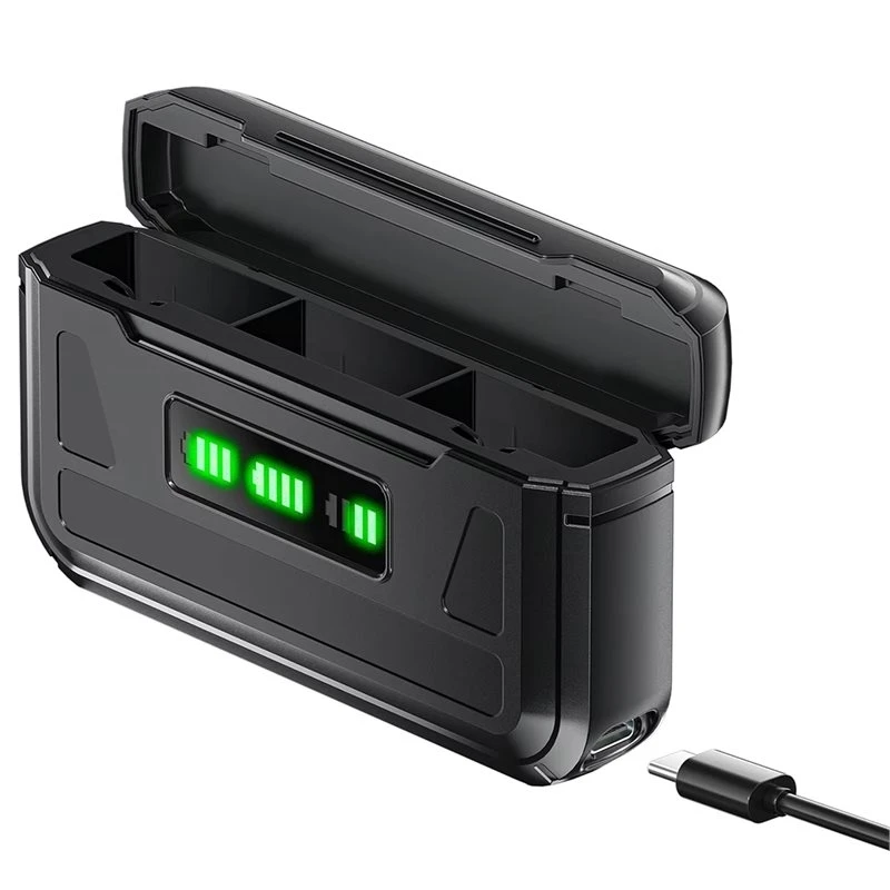T31C-USB-C LCD 3-Slot For Gopro Hero 13 Battery , Black Battery For Gopro 13 Camera Battery