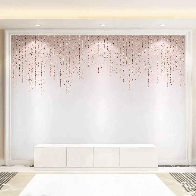 American light luxury TV background wall wallpaper, abstract gradual change color room wall covering, simple pink bedroom wall