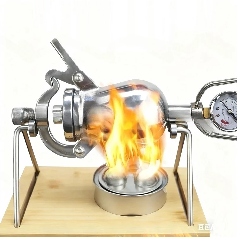 Hand 340-400ML Open Firing Popcorn Puffing Machine Stainless Steel Mini Popper